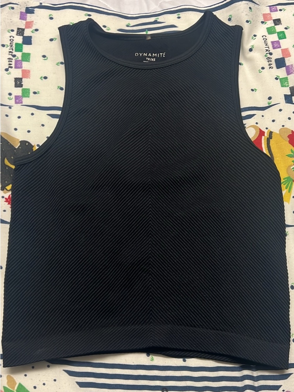 Dynamite black ribbed tank top